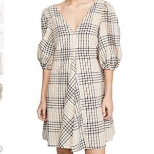 GANNI Seersucker Check Dress
